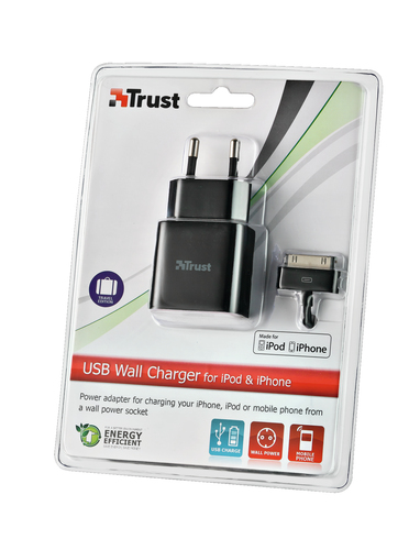 Trust USB Wall Charger Mobiiltelefon, MP3 Must Vahelduvvool Hoonesisene