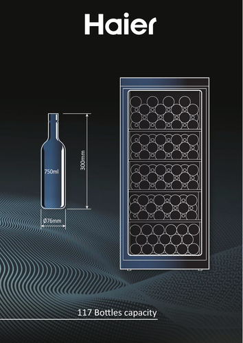 Haier Wine Bank 60 Series 5 WS120GA Compressor wine cooler Freestanding Black 117 bottle(s) – image 3