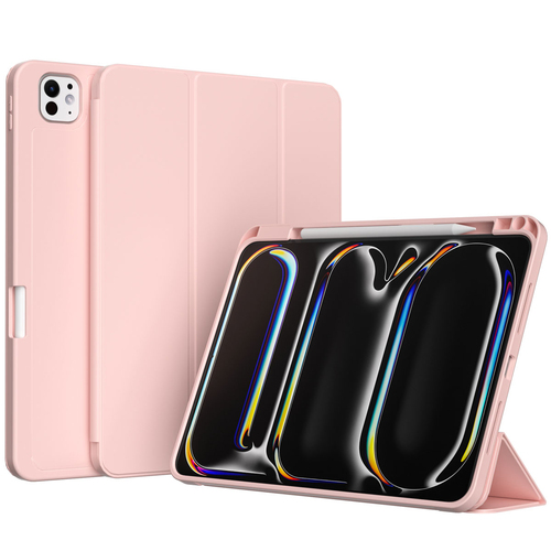Accezz Smart Silicone Bookcase voor Apple iPad Pro 11 (2024) M4 Tablethoesje Roze