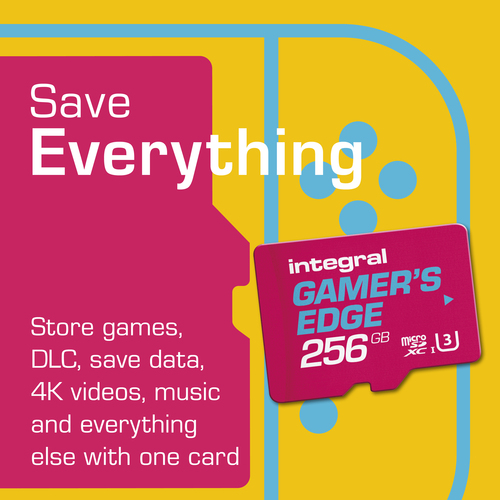 Integral 256GB MICRO SD CARD UHS-1 U3 4K CL10 V30 A1 GAMERS EDGE CARD FOR NINTENDO SWITCH UP TO 100MBS READ 50MBS WRITE – image 3