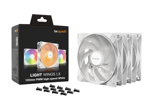 be quiet! Light Wings LX High Speed 120mm Argb Pwm Case Fan - White Triple Pack - image 5