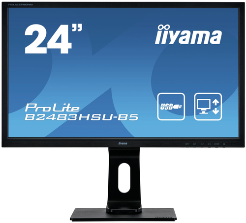 iiyama ProLite B2483HSU-B5 монитор для ПК 61 cm (24") 1920 x 1080 пикселей Full HD LED Черный