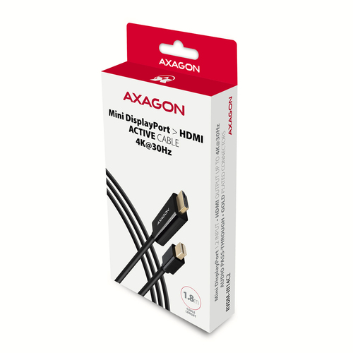 Axagon RVDM-HI14C2 Mini-DisplayPort zu HDMI Adapterkabel 4K/30 Hz 180 cm lang - Kabel - Digital/Display/Video Mini DisplayPort -> HDMI 1,8m – billede 7