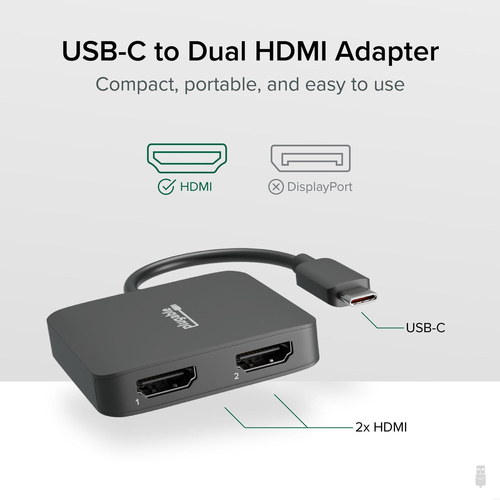 Plugable Technologies USB C to HDMI Adapter for Dual Monitors 4K – image 3