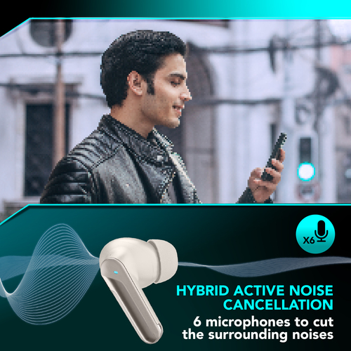 Cellularline NUMB BLUETOOTH EARBUDS WITH HYBRID ANC, BEIGE – image 2