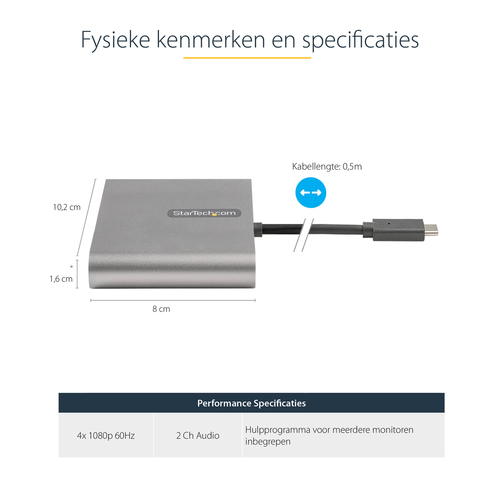 StarTech.com USB C naar 4 HDMI Adapter - Externe Video & Grafische Kaart, afbeelding 6