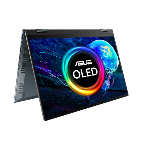 ASUS Zenbook 14 Flip OLED UP5401ZA-KN056W Intel® Core™ i5 i5-12500H Гибрид (2-в-1) 35,6 cm (14") Сенсорный экран 2.8K 16 GB LPDDR5-SDRAM 512 GB Твердотельный накопитель (SSD) Wi-Fi 6E (802.11ax) Windows 11 Home Серый