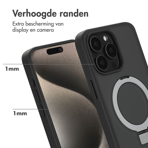 Accezz Ring Stand Backcover met MagSafe iPhone 15 Pro Max - Zwart, afbeelding 5