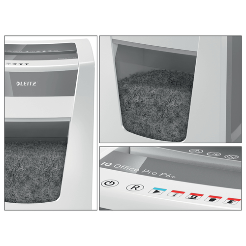 Leitz IQ Office Pro P6+ Papierversnipperaar Micro cut 1 x 5 mm 30 l Aantal bladen (max.): 20 vellen Veiligheidsniveau 6 Ook geschikt voor Nietjes, Paperclips – Foto 8 van 10