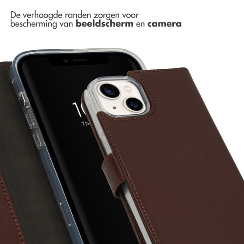 Selencia Echt Lederen Bookcase iPhone 14 - Bruin, afbeelding 4