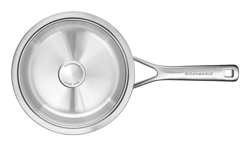 KitchenAid Multi-Ply Stainless Steel Casserole with Lid in Silver Size: 20 cm Silver 20 cm - image 2
