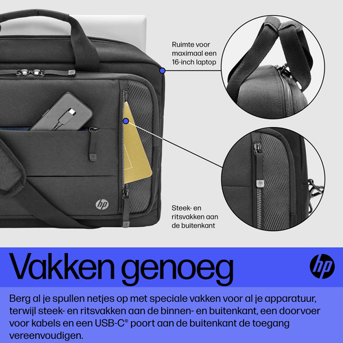 HP Renew Executive 16-inch Laptop Bag Laptoptas Geschikt voor max. (laptop): 40,6 cm (16) Zwart – Foto 6 van 11