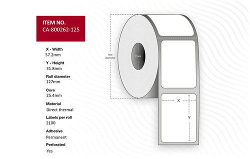 Rollos para Direcciones marca modelo Label 57,2 x 31,8 mm