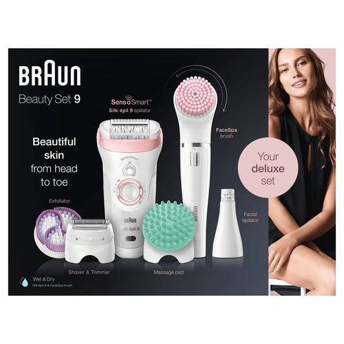 Braun Silk-épil 9 Silk-épil Beauty Set 9 9-995 Deluxe 9-in-1 Cordless Wet & Dry Hair Removal - Epilator, Shaver, Exfoliator, Cleansing Kit for Face & Body – image 4