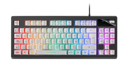 Mars Gaming MKAXWES Compact Keyboard TKL H-Mech RGB Lighting 9 Effects Gel Wrist Rest White Spanish Language – image 5