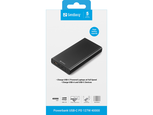 Sandberg Powerbank USB-C PD 100W 38400, afbeelding 2