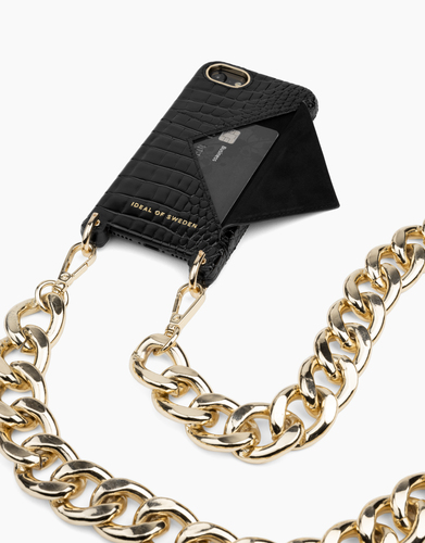 iDeal of Sweden Necklace Case iPhone 8/7/6/6S/SE Neo Noir Croco
