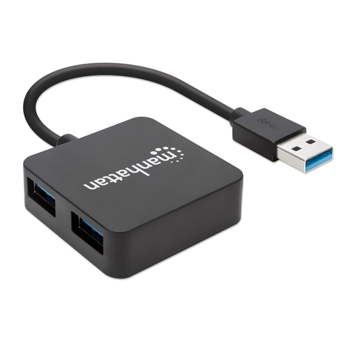 Manhattan Hub USB-A de 4 puertos, 4x USB-A, 5 Gbps (USB 3.0), Funciona por USB (sin fuente externa). Carga rápida: 1 puerto hasta 0,9 A; para carga en 4 puertos se requiere fuente de alimentación externa (no incluida), equivalente a ST4300MINU3B imagen 2