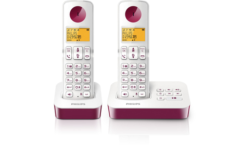 Philips D2152WP/FR telephone DECT telephone Caller ID Red, White – image 2
