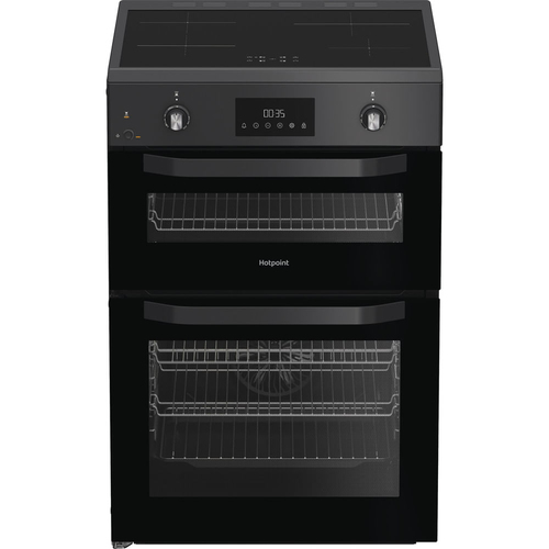 Hotpoint HDE6IDC2SA 60cm Double Oven Electric Cooker in Black Inductio - image 1
