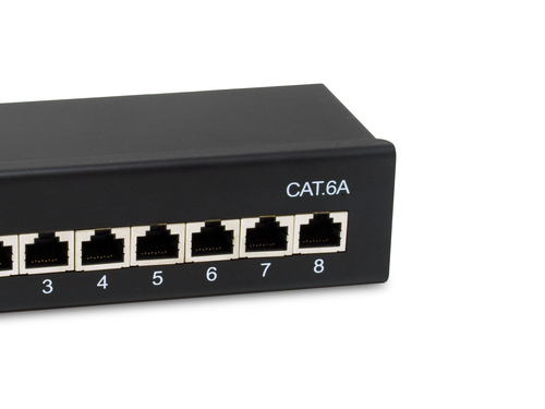 Equip Patchpanel 8x RJ45 Cat6A 19" FTP 1HE Premium zwart, afbeelding 4