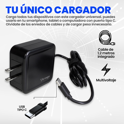Cargador Vorago AU-501 Tipo C 45W multidispos VORAGO AU-501