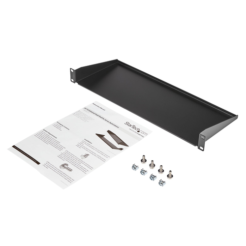 StarTech.com Server Rack Shelf - 1U - 7in Depth Fixed Mount - 33lbs / 15kg Rackhylde Sort – billede 6