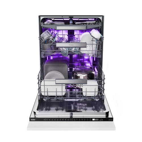 Haier I-Pro Shine Series 6 - Biovitae Collection XS 4A4M4BB-80 Wifi Connected Integrated Full Size Dishwasher - Black Bezel Control Panel - A Rated, Black - image 2