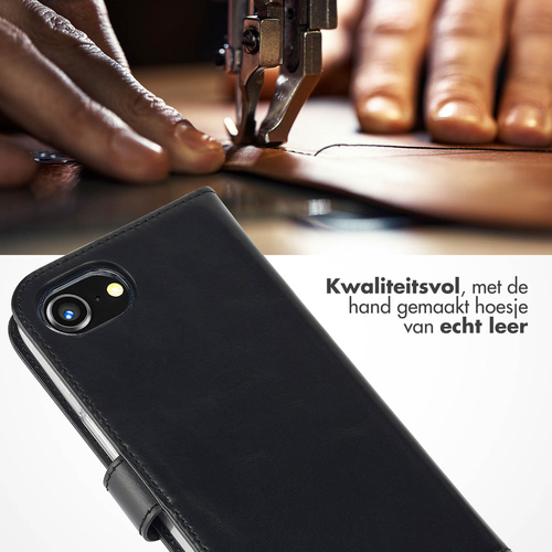 Selencia Echt Lederen Bookcase iPhone SE 4 - Zwart, afbeelding 2