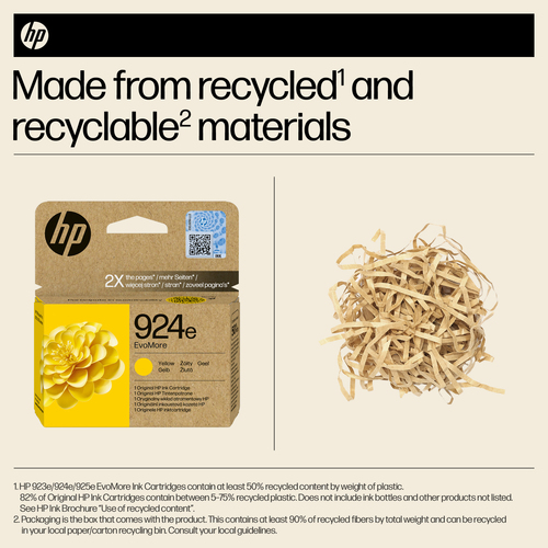 HP 924E EvoMore Original Ink Cartridge High Yield Yellow 4K0U9NE - image 2
