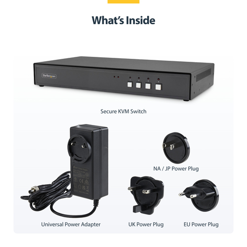 StarTech.com Secure 4-Port KVM Switch, DVI, NIAP 4.0 Desktop KVM for Keyboard / Mouse, Metal Housing, CAC Port, Made in the USA – image 9