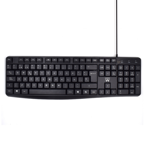 Ewent EW3001 keyboard Office USB QWERTY Spanish Black