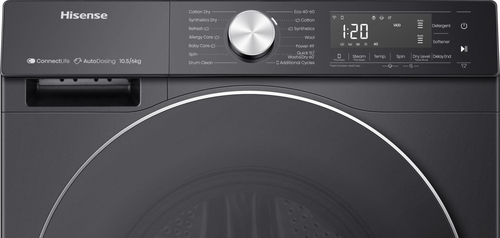 Hisense 5S Series WD5S1045BB Wifi Connected 10.5Kg/6Kg Washer Dryer with 1400 rpm - Black, A Rated [Wash Only], Black - image 4