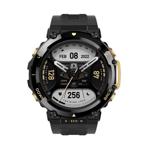 Amazfit T-Rex 2 3,53 cm (1.39") AMOLED 47 mm Цифровой 454 x 454 пикселей Сенсорный экран Черный, Золото GPS (спутниковый)