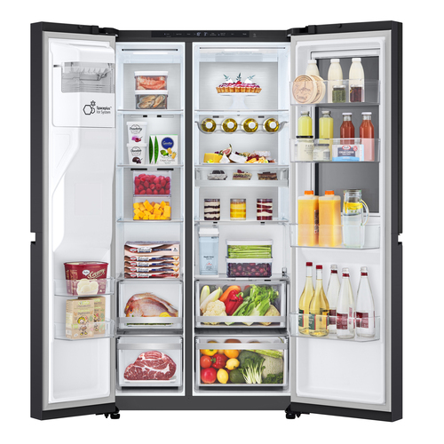 LG InstaView ™ GSXE91EVAD American Style Smart Fridge Freezer - Essence Black Steel - D Rated – image 3