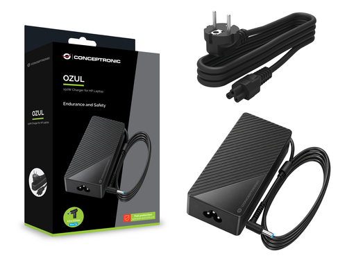 Conceptronic OZUL12BE 150W GaN Charger for HP Laptop, 4.5 × 3.0 mm DC Connector, 19.5V – image 2