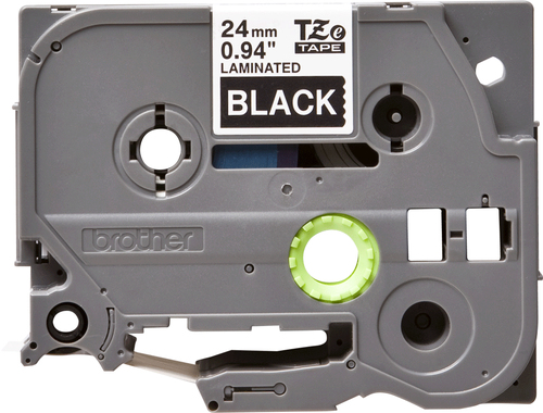 Brother P-Touch TZe Laminated Tape 24mm x 8mm White on Black TZE355 - image 2