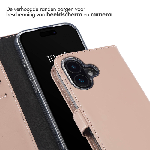 Selencia Echt Lederen Bookcase iPhone 16 Plus - Dusty Pink, afbeelding 4