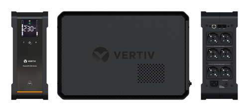 Vertiv PowerUPS 200 Line Interactive PSA6-1600IT-SCH, 1600VA/1000W, AVR, USB Charging, Color LCD, User-Replaceable Battery, 6 Schuko Outlets, Three-Year Warrant – image 2