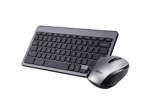Acer Chrome Wireless Keyboard and Mouse Silver – image 1