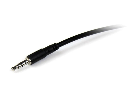 StarTech.com 1m 3.5mm 4 Position TRRS Headset Extension Cable - M/F - audio Extension Cable for iPhone (MUHSMF1M) Forlængerkabel til hovedsæt 1m Sort – billede 2