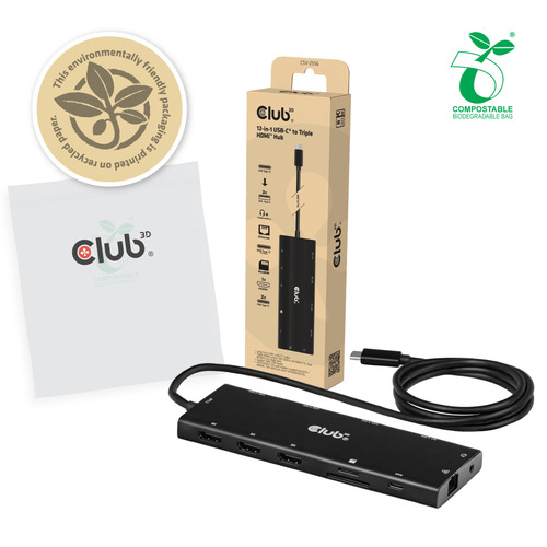 CLUB3D 12-in-1 USB-C® to Triple HDMI™ Hub DP2.1 PD3.0 – image 8