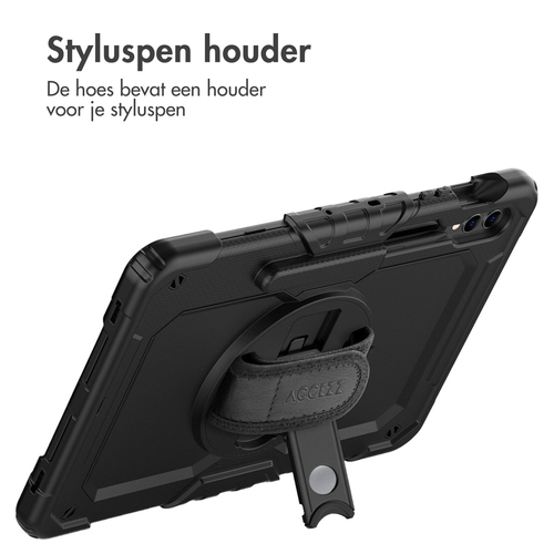 Accezz Rugged Backcover Shoulder Strap voor de Samsung Galaxy Tab S9 FE Plus / Tab S9 Plus Tablethoesje Zwart, afbeelding 7