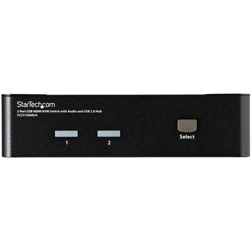 StarTech.com 2 Port USB HDMI KVM Audio and USB 2.0 Hub - 1080p (1920 x 1200), Hotkey Support - Dual Port Video Monitor (SV231HDMIUA) KVM / audio / USB switch Desktop – billede 3