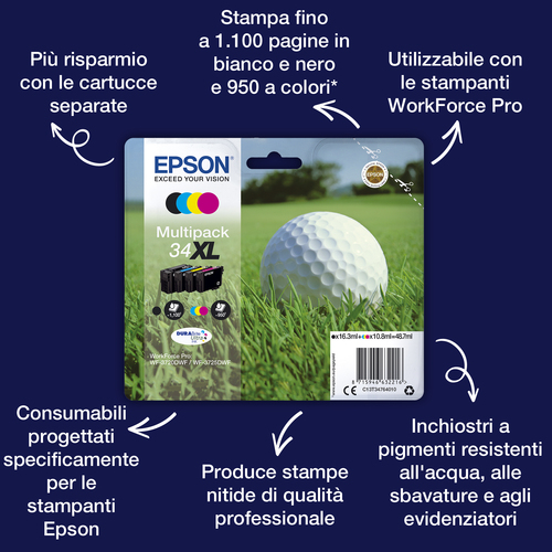 Epson 34XL – Cartuccia nero originale (Pallina da golf)