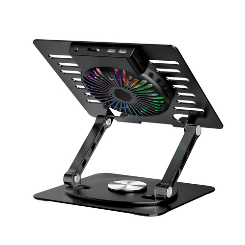CoolBox BASE REFRIGERADORA COOLAIR 1VRGB ALUMINIO PORTATIL HASTA 17.3" NEGRA