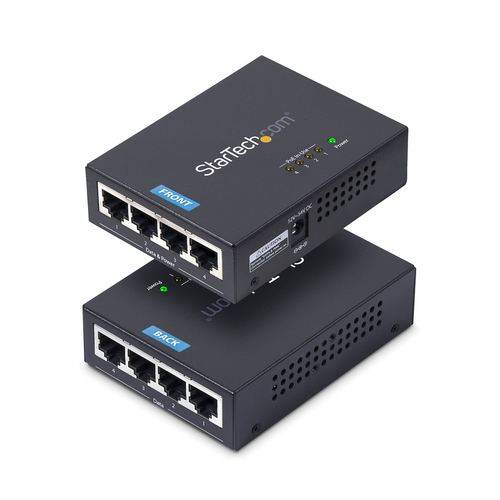 4-PORT GIGABIT MIDSPAN, POE+ INJECTOR, 802.3AT AND 802.3AF, WALL-MOUNTABLE POWER