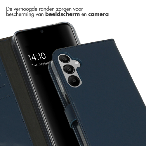Selencia Echt Lederen Bookcase Samsung Galaxy A35 - Blauw, afbeelding 4