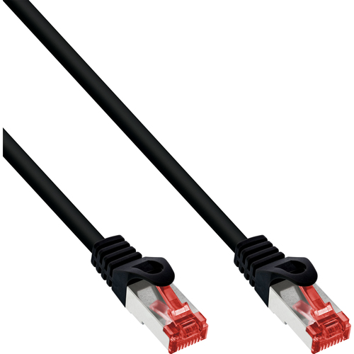 InLine 100er Bulk-Pack Patchkabel, S/FTP (PiMf), Cat.6, PVC, CU, schwarz, 0,5m