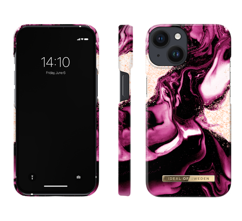iDeal of Sweden Printed Case iPhone 13 / 14 / 16e Golden Ruby Marble – image 2